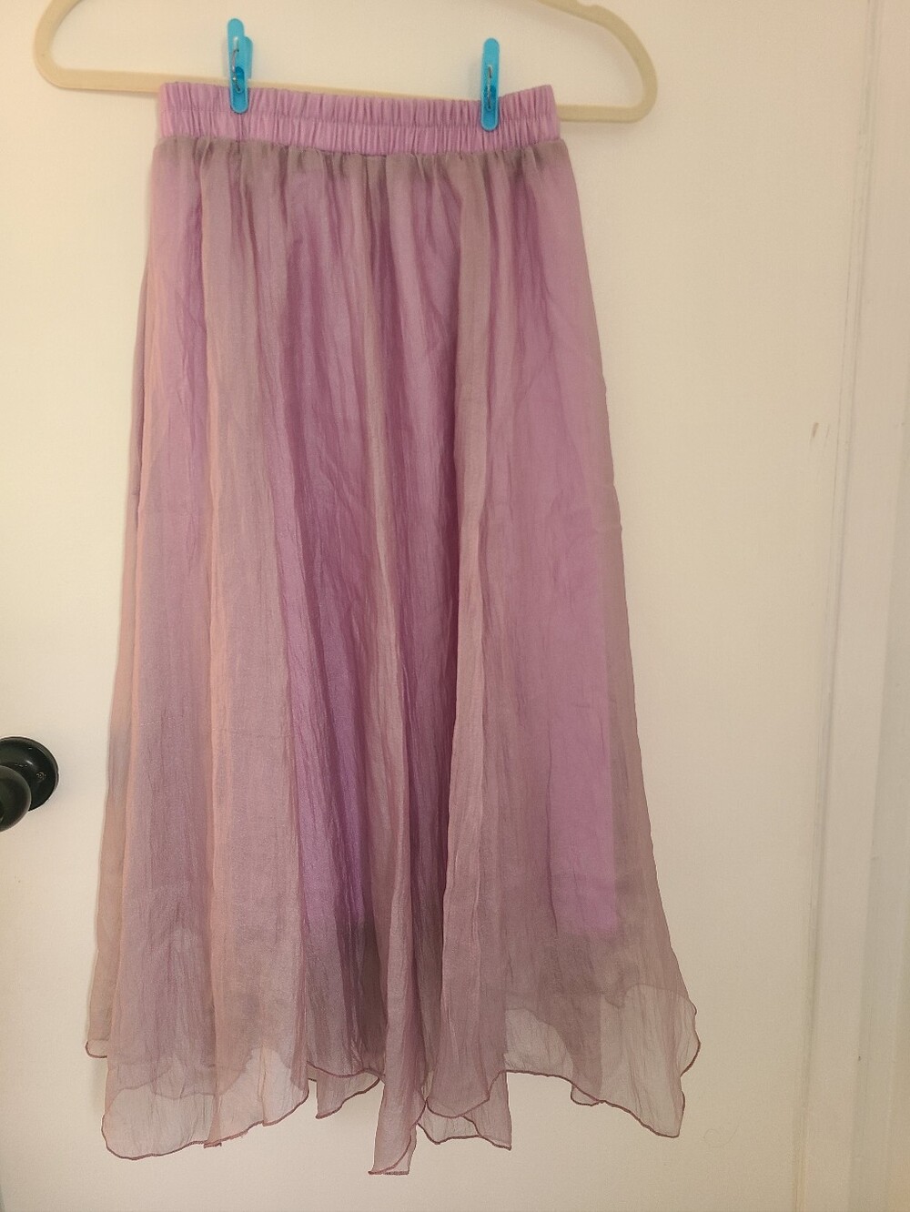 🔮 Boutique Ethereal Iridescent Lavender Organza Midi Skirt Size Small